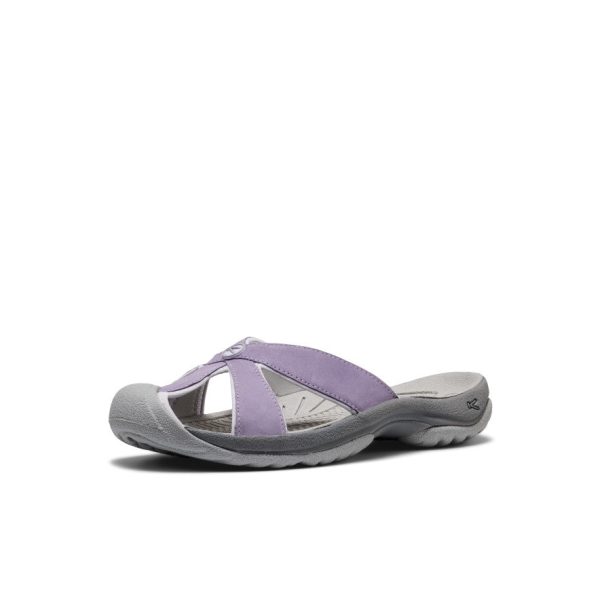Women's Bali Leather Slide Sandal  |  Purple Haze/Steel Grey