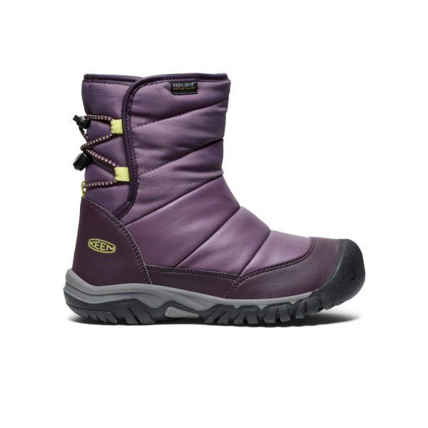 Big Kids' Puffrider Waterproof Winter Boot | Black Plum/Daiquiri Green