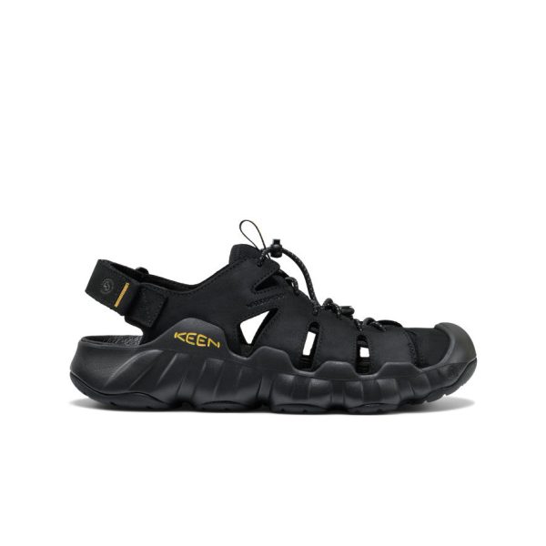 Men's Hyperport Fisherman Leather Sandal | Black/Keen Yellow