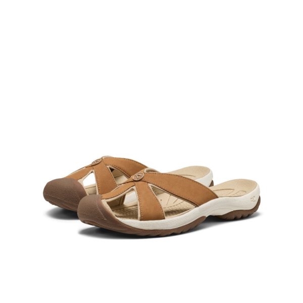 Women's Bali Leather Slide Sandal | Chipmunk/Birch