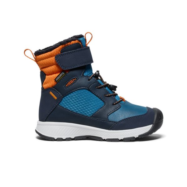 Little Kids' Skua Waterproof Winter Boot | Sky Captain/Gold Flame